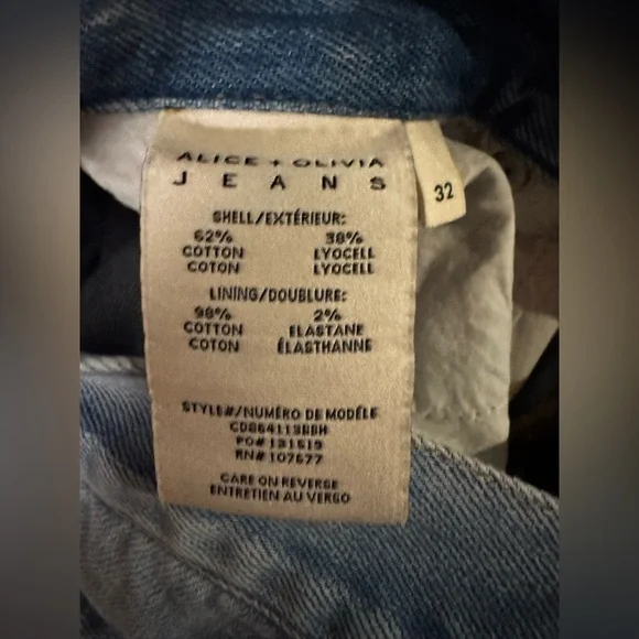 Alice + Olivia baggy denim cargo pants size 32 $395 retail - Picture 3 of 16